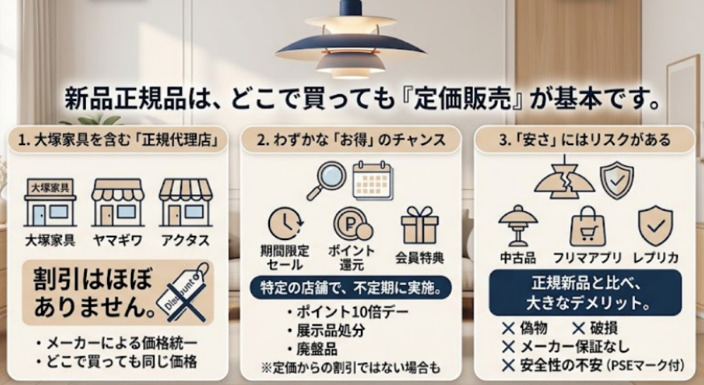 ルイスポールセンは大塚家具以外でも割引はない