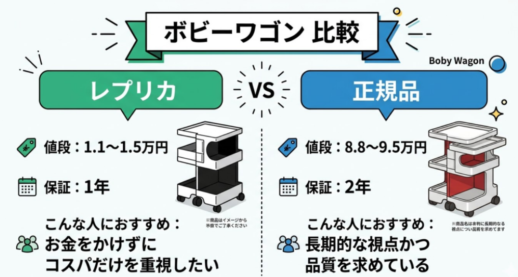 ボビーワゴンはレプリカと正規品どっちが良いのか